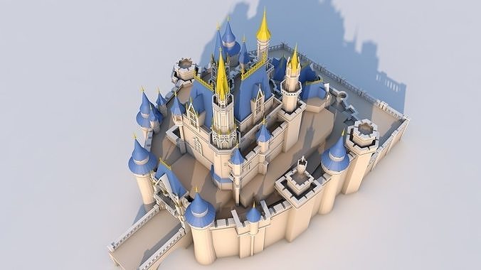Low Poly Cinderella Disney Castle Landmark Low-poly 3D model 5