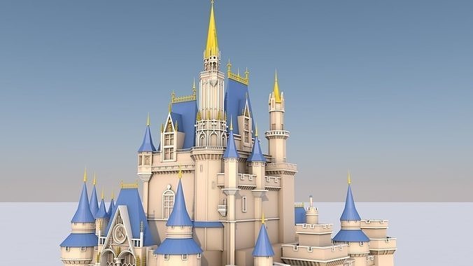 Low Poly Cinderella Disney Castle Landmark Low-poly 3D model 7