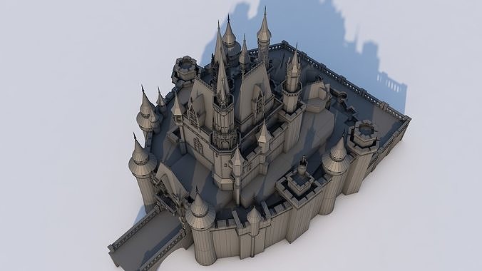 Low Poly Cinderella Disney Castle Landmark Low-poly 3D model 6
