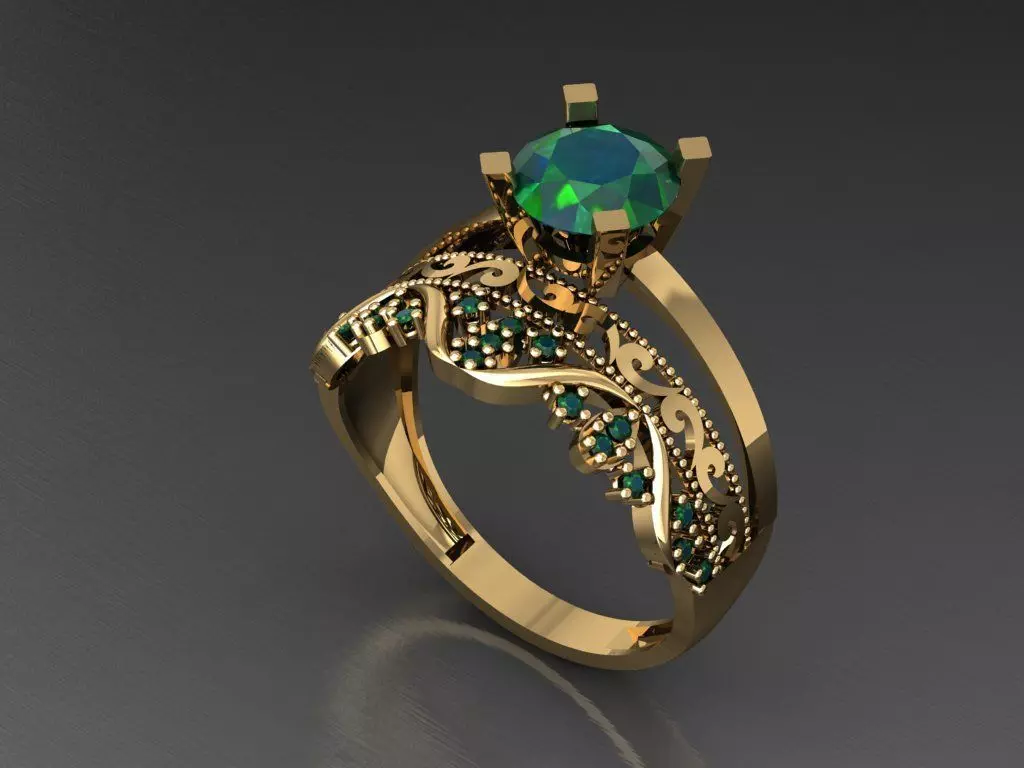 TW017- Diamond ring 3D print model_0