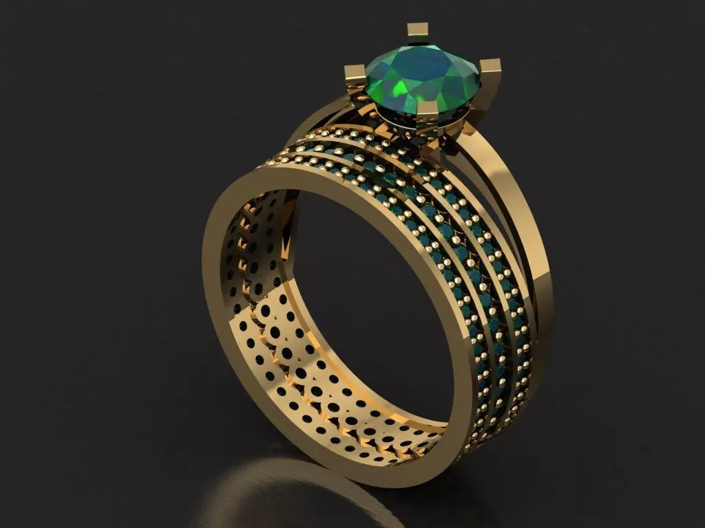 TW021- Diamond ring 3D print model_0