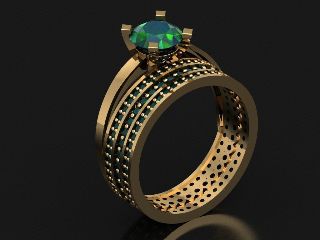 TW021- Diamond ring 3D print model_1