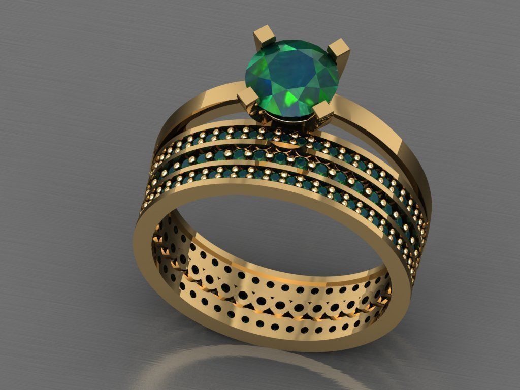 TW021- Diamond ring 3D print model_2