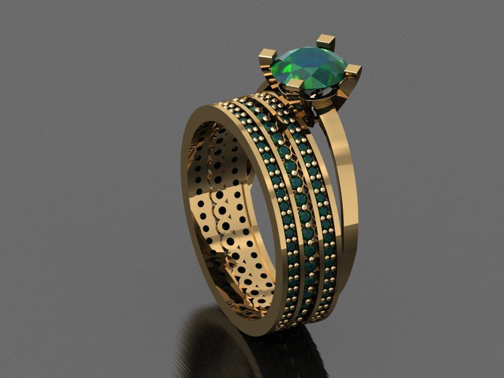 TW021- Diamond ring 3D print model_4