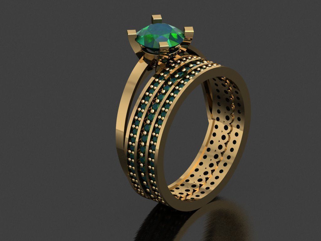TW021- Diamond ring 3D print model_3