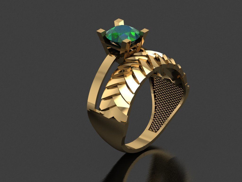 TW022- Diamond ring 3D print model_2