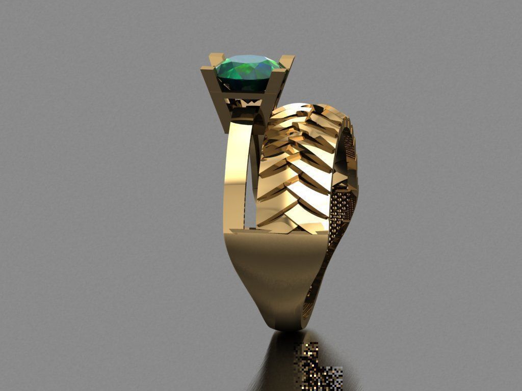 TW022- Diamond ring 3D print model_3