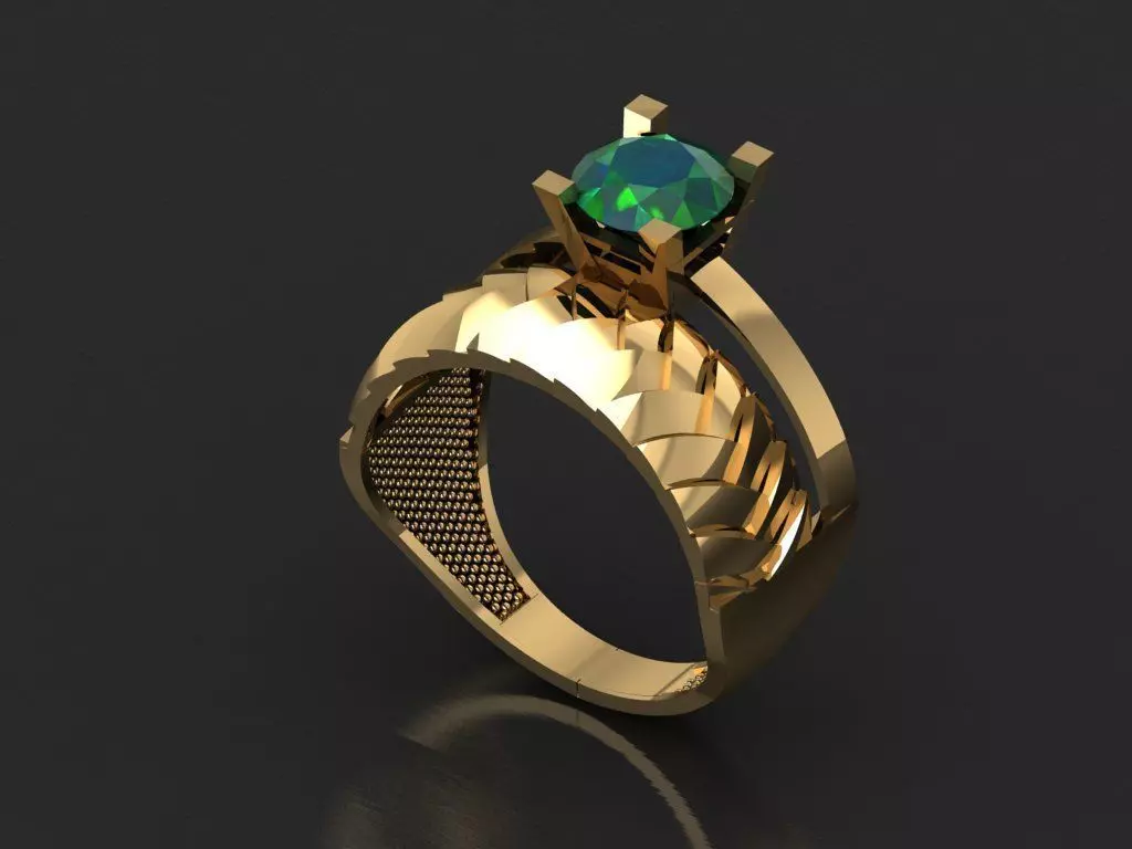 TW022- Diamond ring 3D print model_0