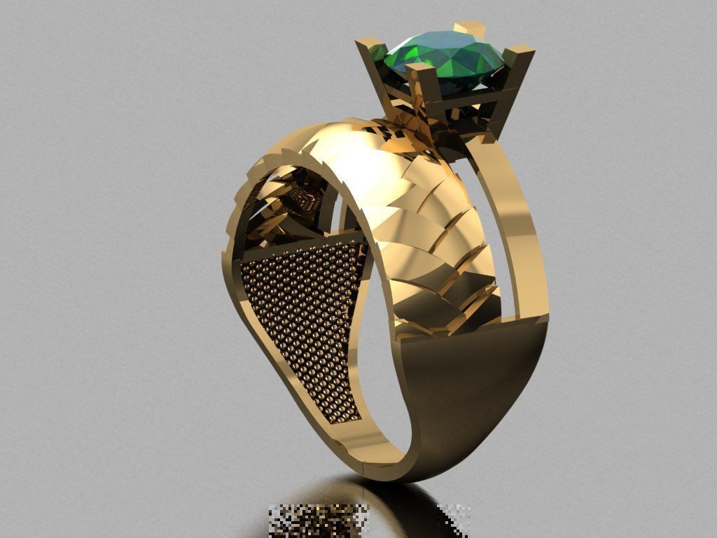 TW022- Diamond ring 3D print model_4
