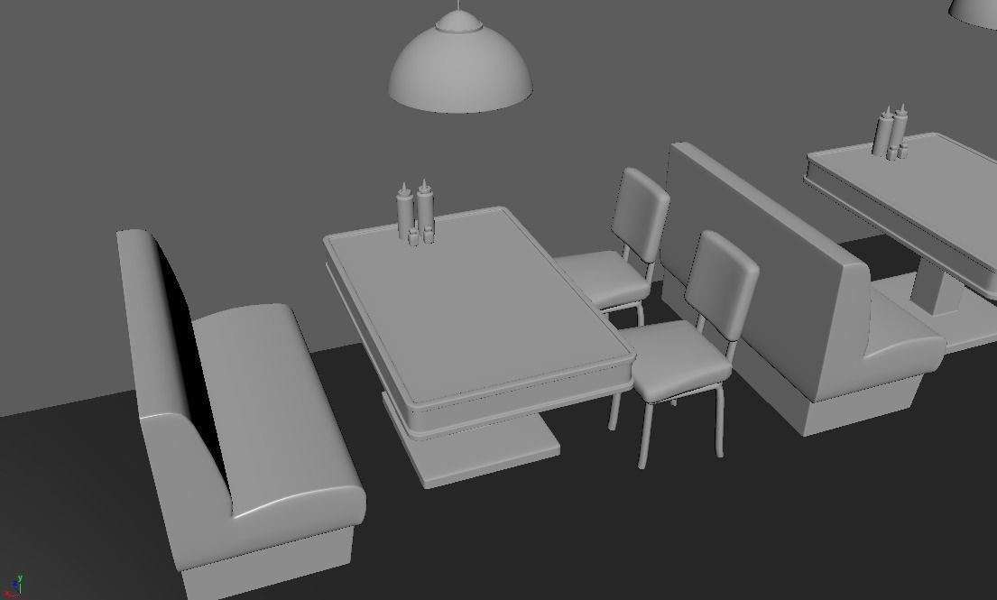 Table in vintage style from 50s Free 3D model_1
