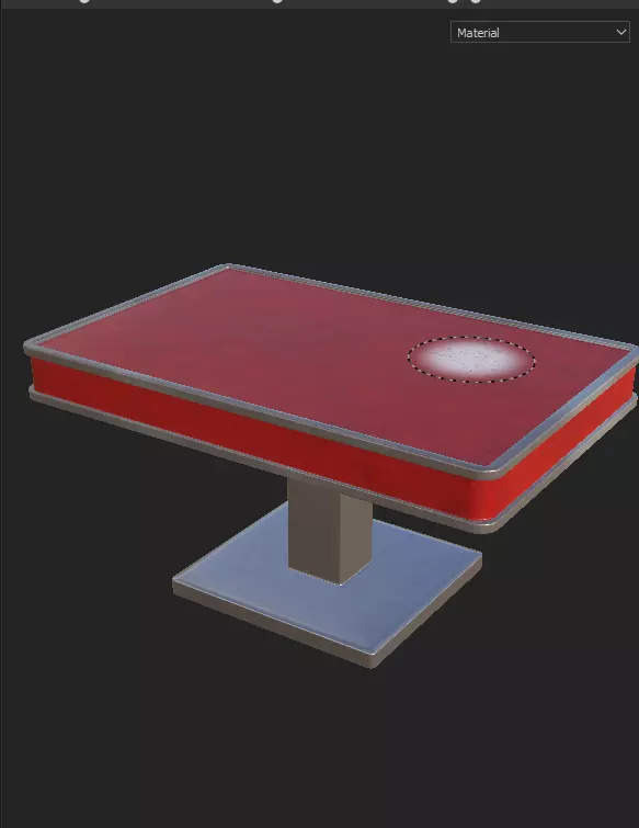 Table in vintage style from 50s Free 3D model_0