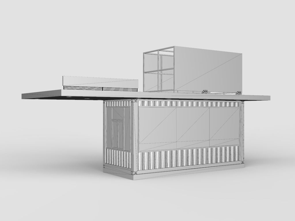 Drivethru Container Cafe 3D model_4