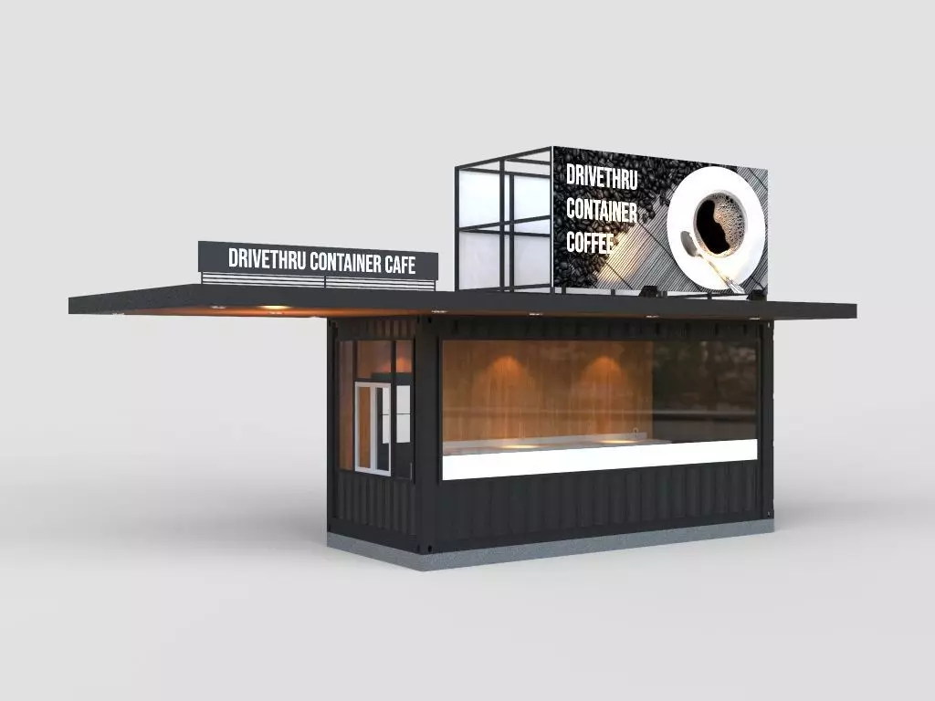 Drivethru Container Cafe 3D model_0