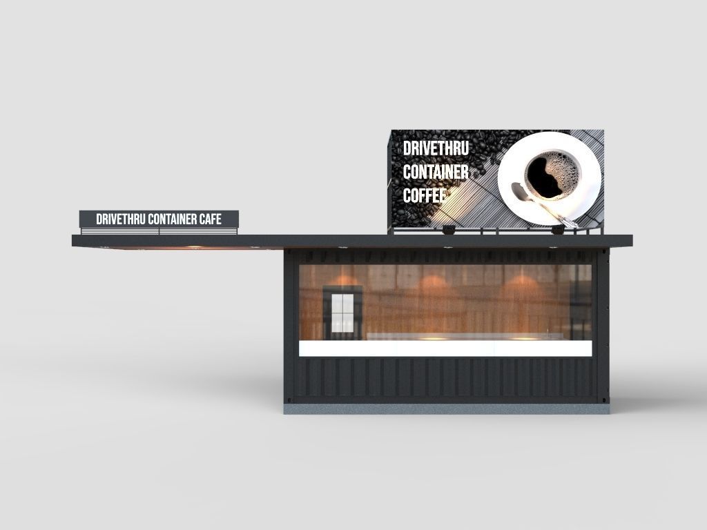 Drivethru Container Cafe 3D model_1