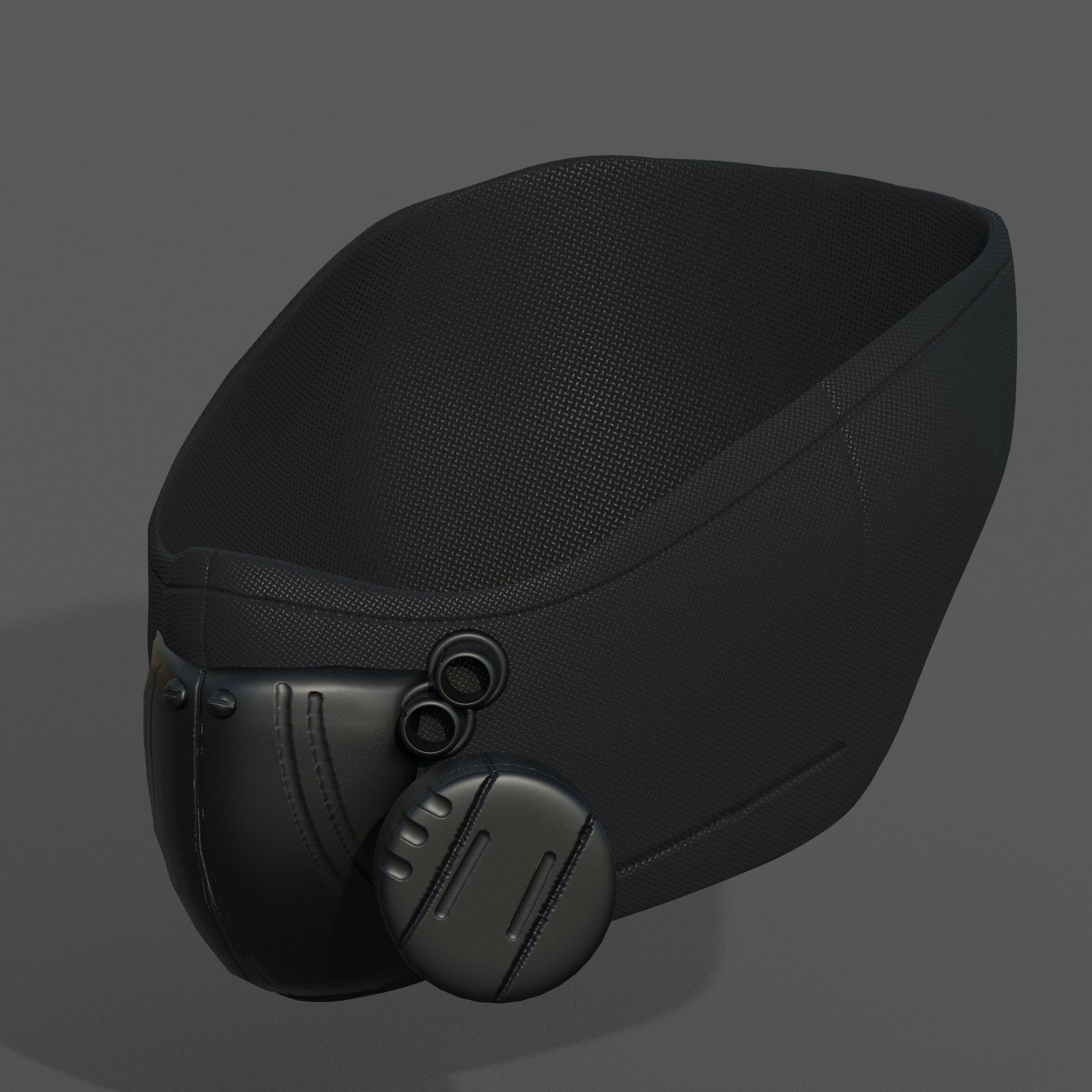 gas mask helmet protection scifi Low-poly 3D model_2