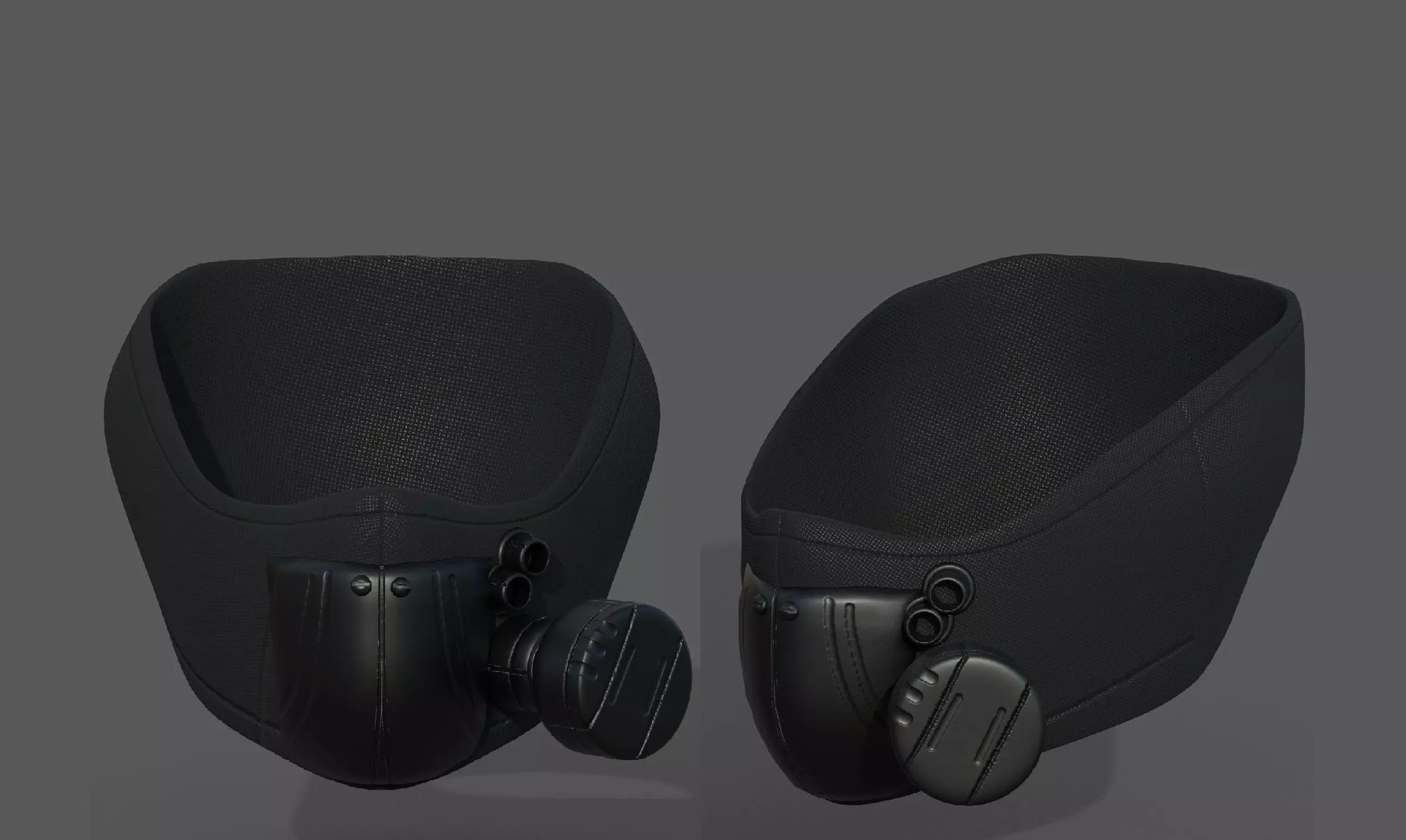 gas mask helmet protection scifi Low-poly 3D model_0