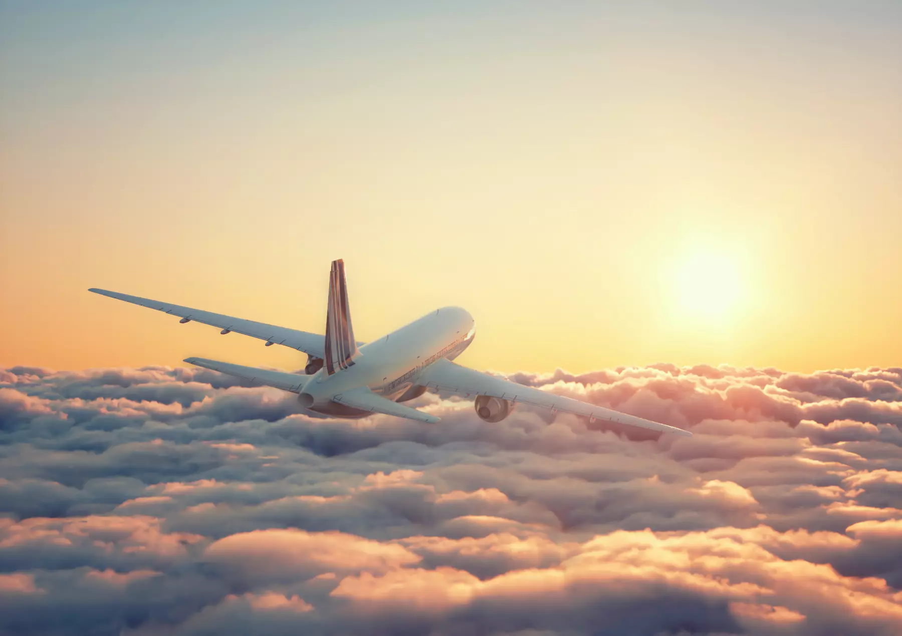 Plane in Clouds Low-poly 3D model