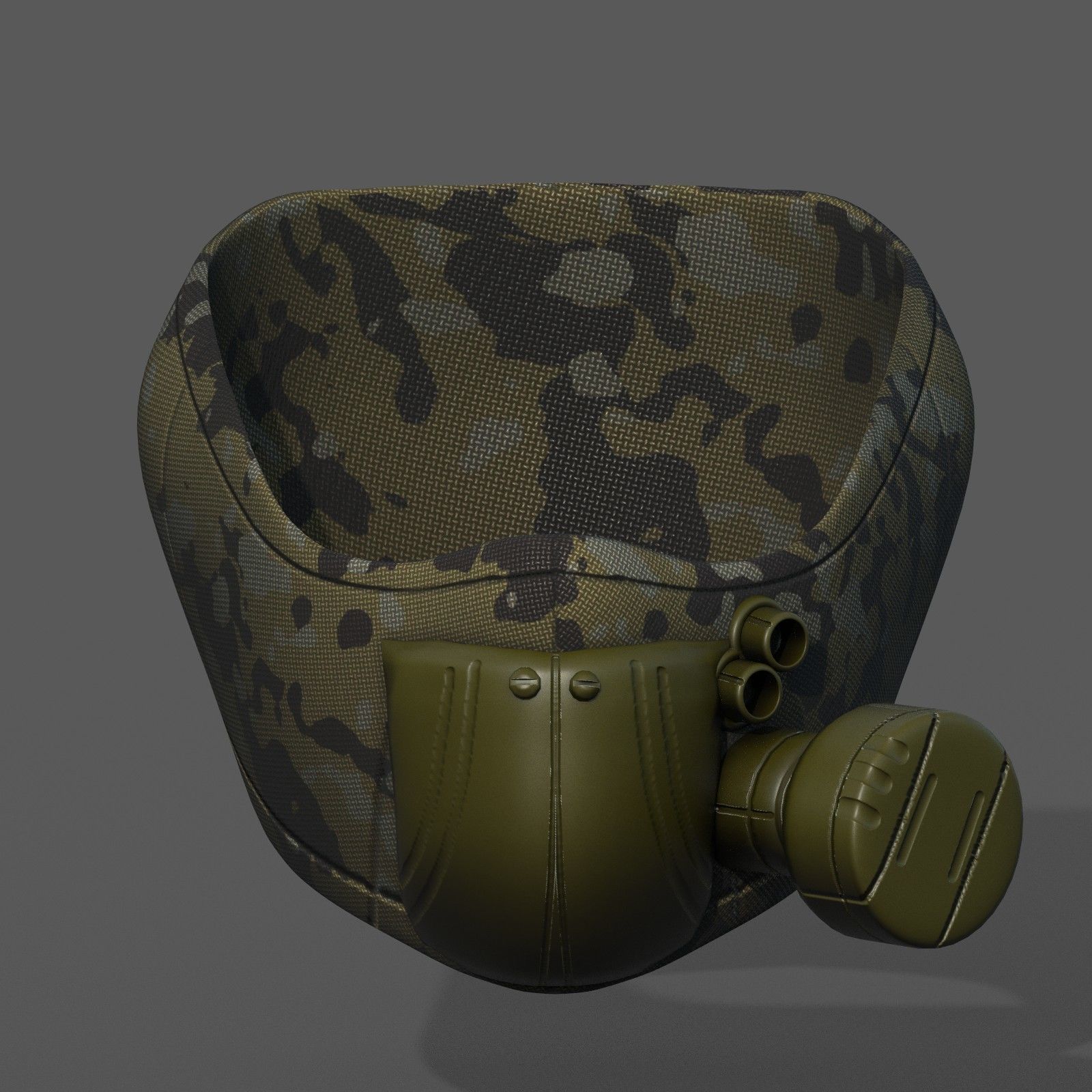 Gas mask respirator scifi futuristic ver 2 Low-poly 3D model Low-poly 3D model_4