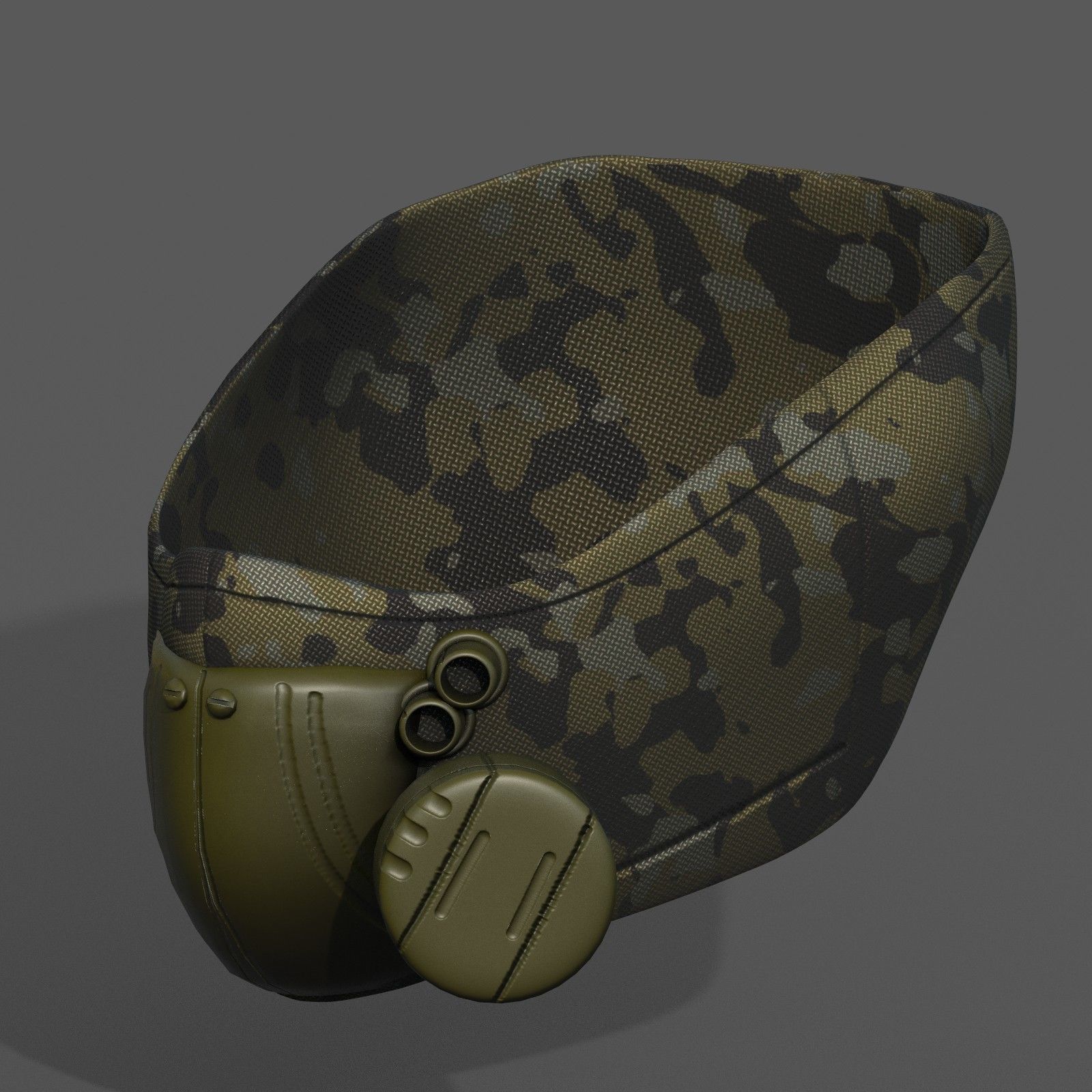 Gas mask respirator scifi futuristic ver 2 Low-poly 3D model Low-poly 3D model_3