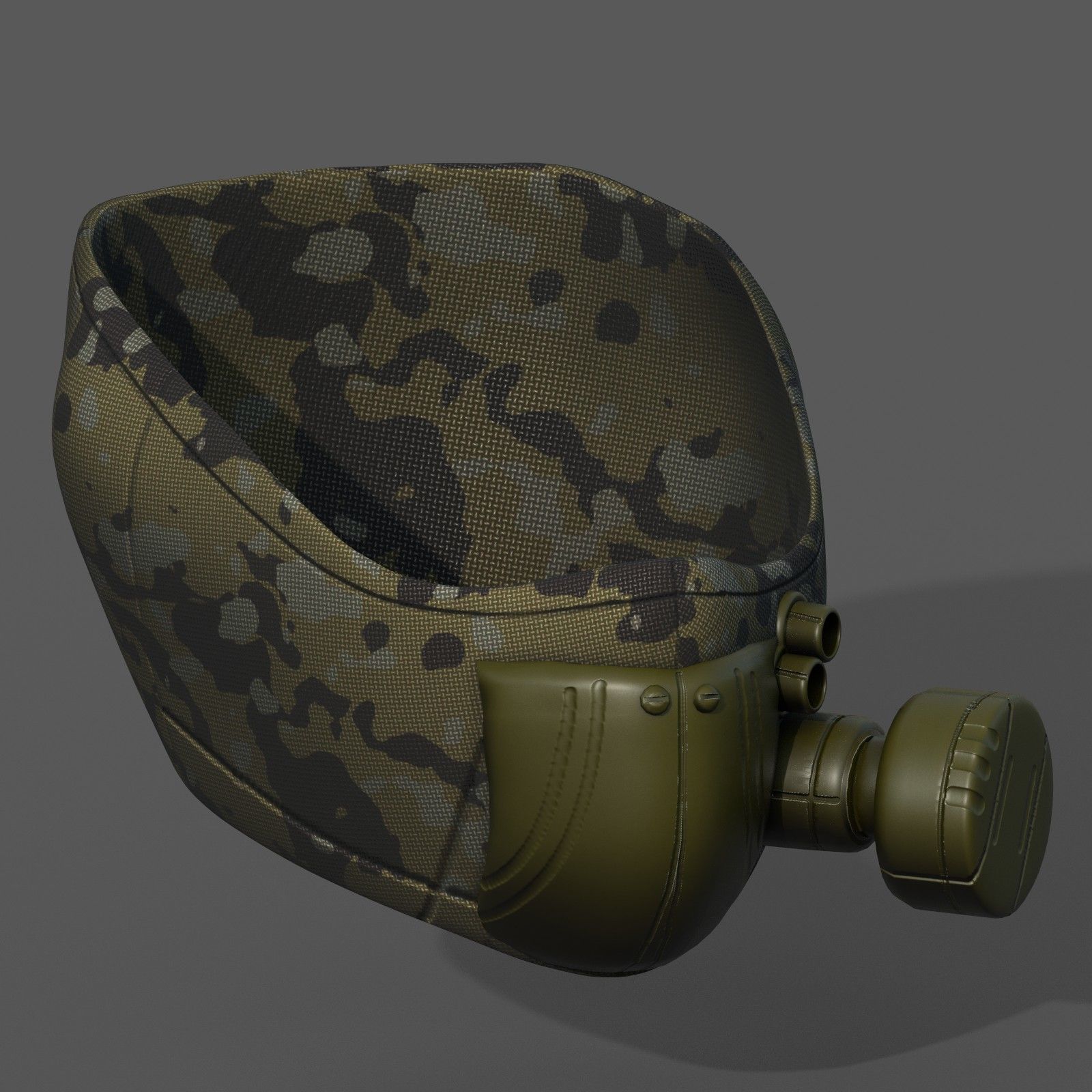Gas mask respirator scifi futuristic ver 2 Low-poly 3D model Low-poly 3D model_5