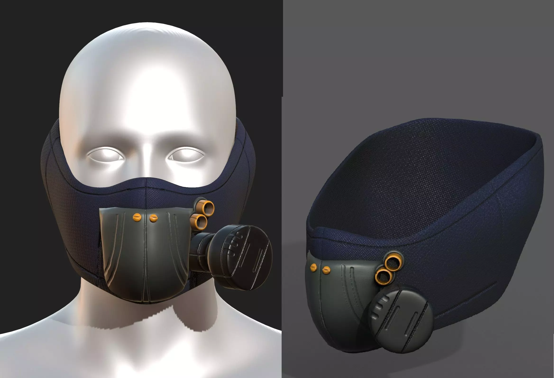 gas mask helmet scifi futuristic Low-poly 3D model
