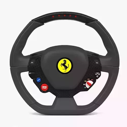 Ferrari Steering Wheel Low-poly 3D model