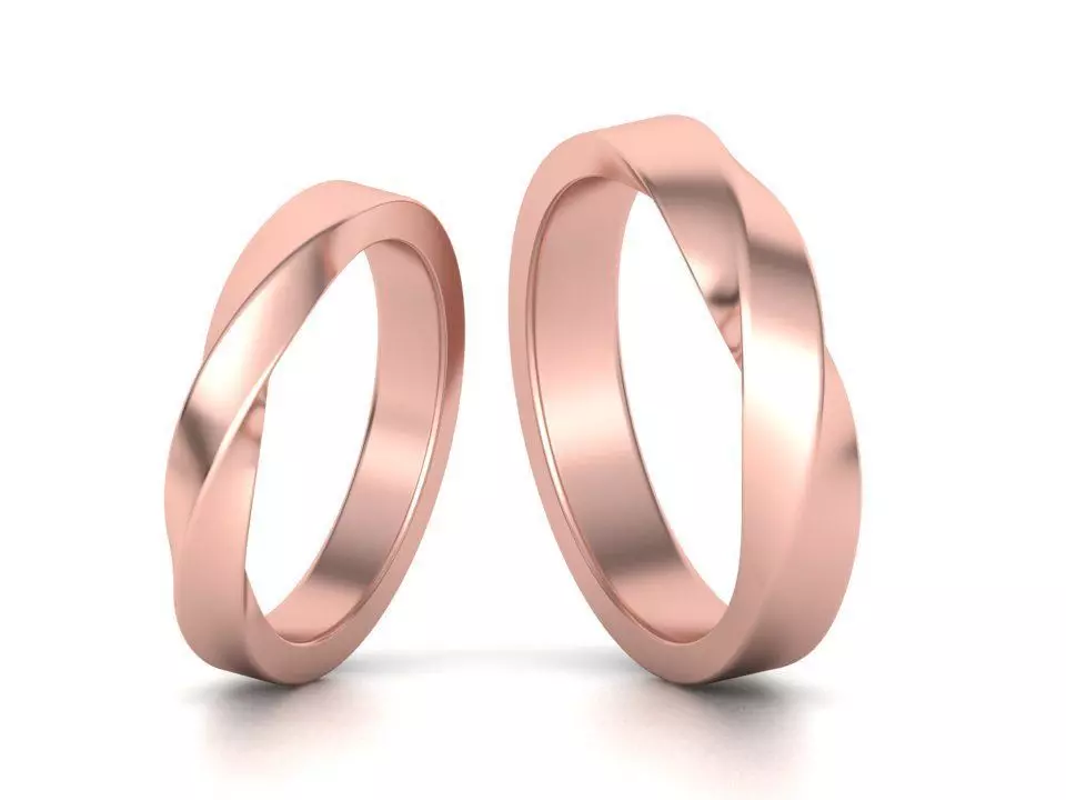 Mobius rings 3mm and 4mm width 3dmodels 3D print model_0