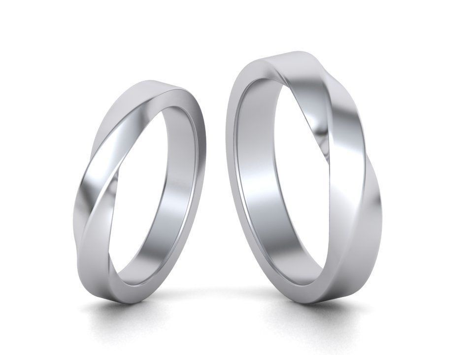 Mobius rings 3mm and 4mm width 3dmodels 3D print model_1