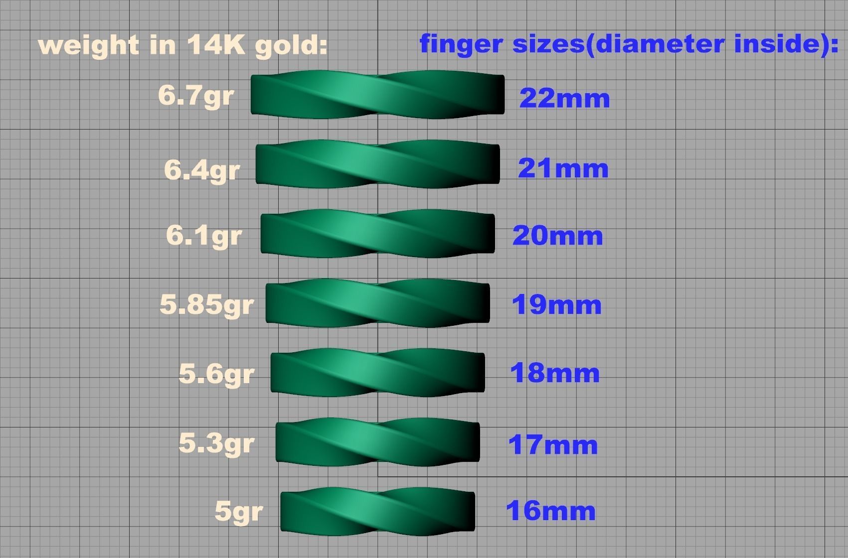 Mobius rings 3mm and 4mm width 3dmodels 3D print model_4