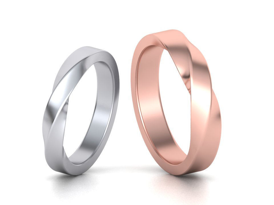 Mobius rings 3mm and 4mm width 3dmodels 3D print model_9