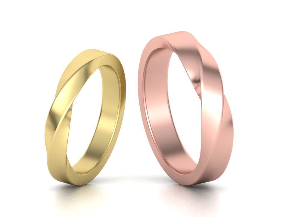 Mobius rings 3mm and 4mm width 3dmodels 3D print model_10