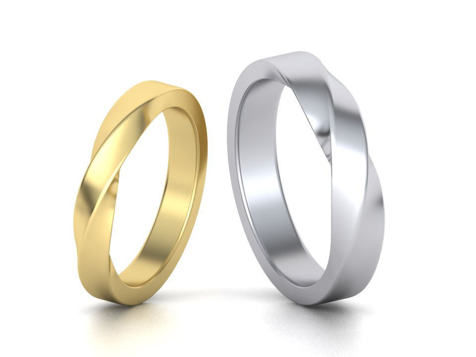 Mobius rings 3mm and 4mm width 3dmodels 3D print model_8