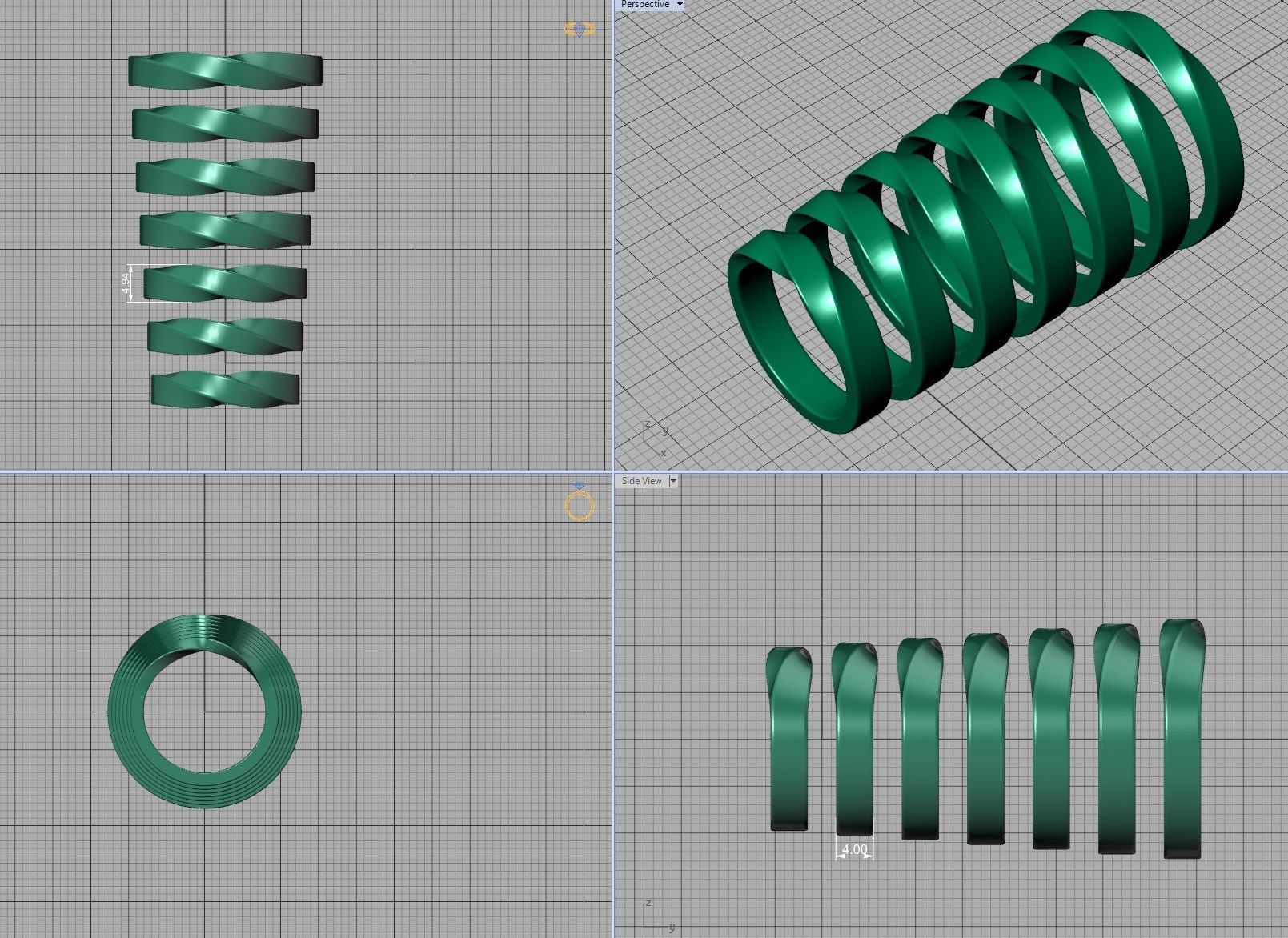 Mobius rings 3mm and 4mm width 3dmodels 3D print model_14