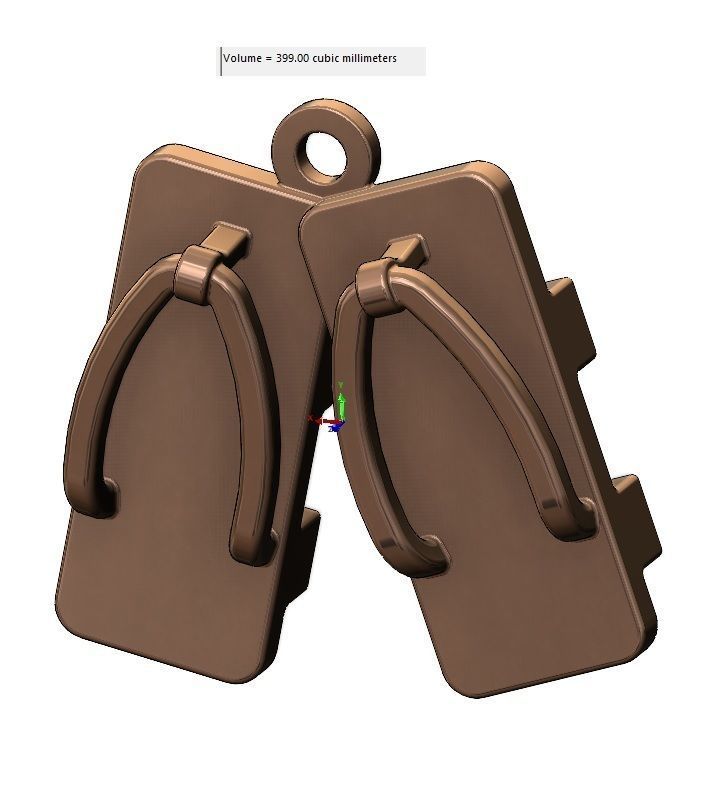 Japanese Clogs pendant and charms 3D print model_9