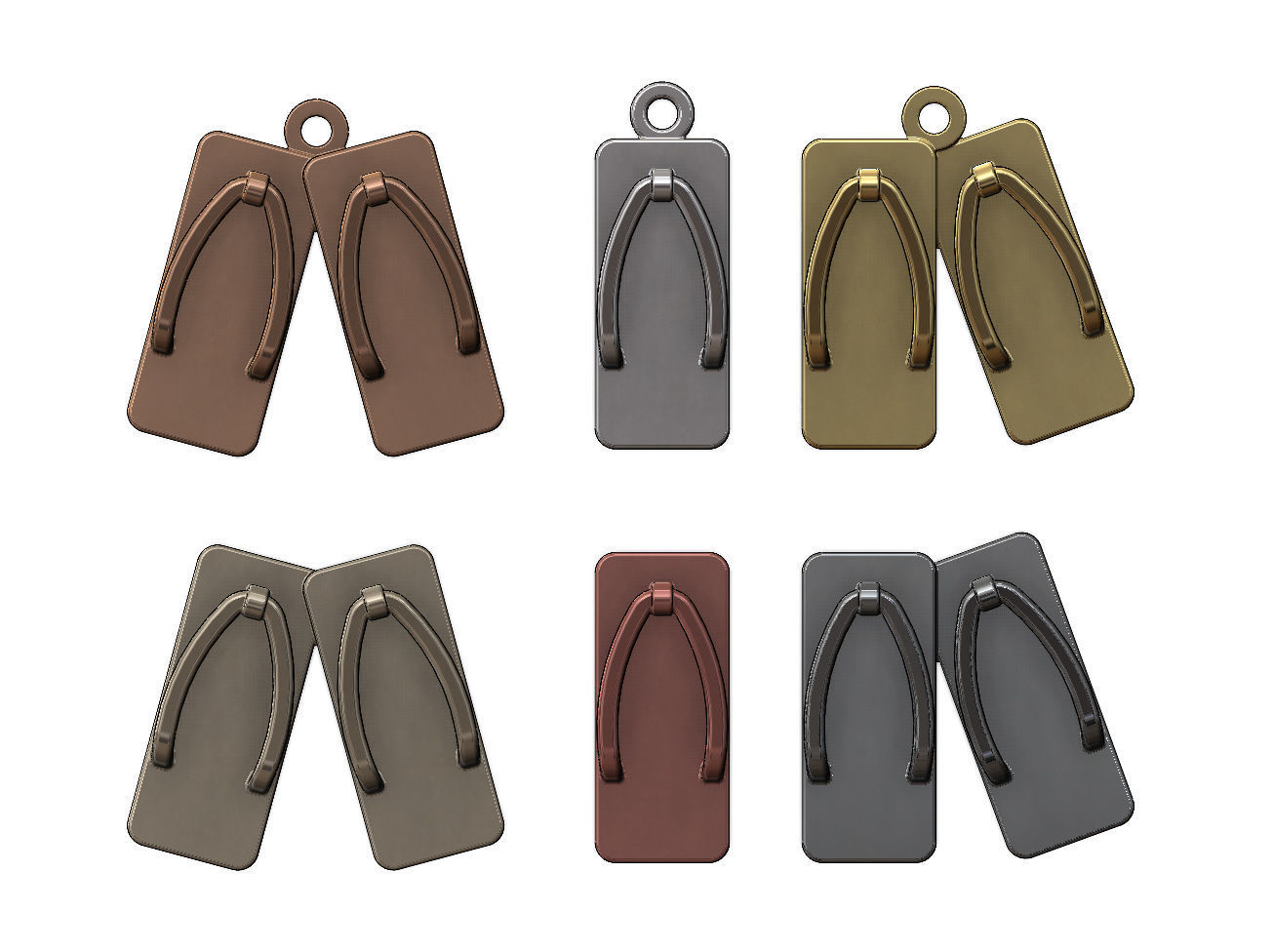 Japanese Clogs pendant and charms 3D print model_1