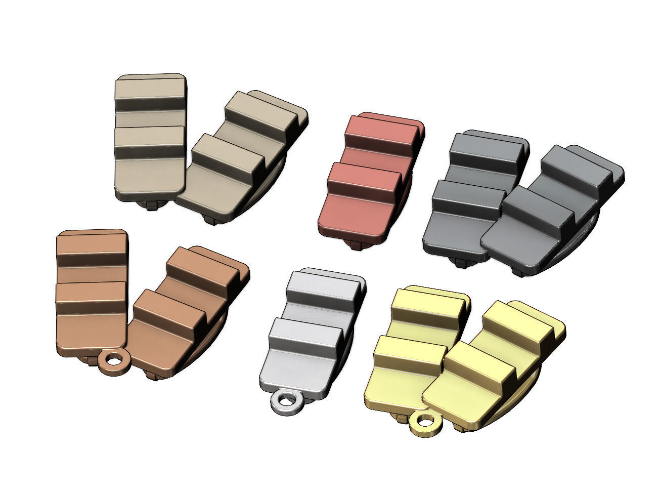 Japanese Clogs pendant and charms 3D print model_5