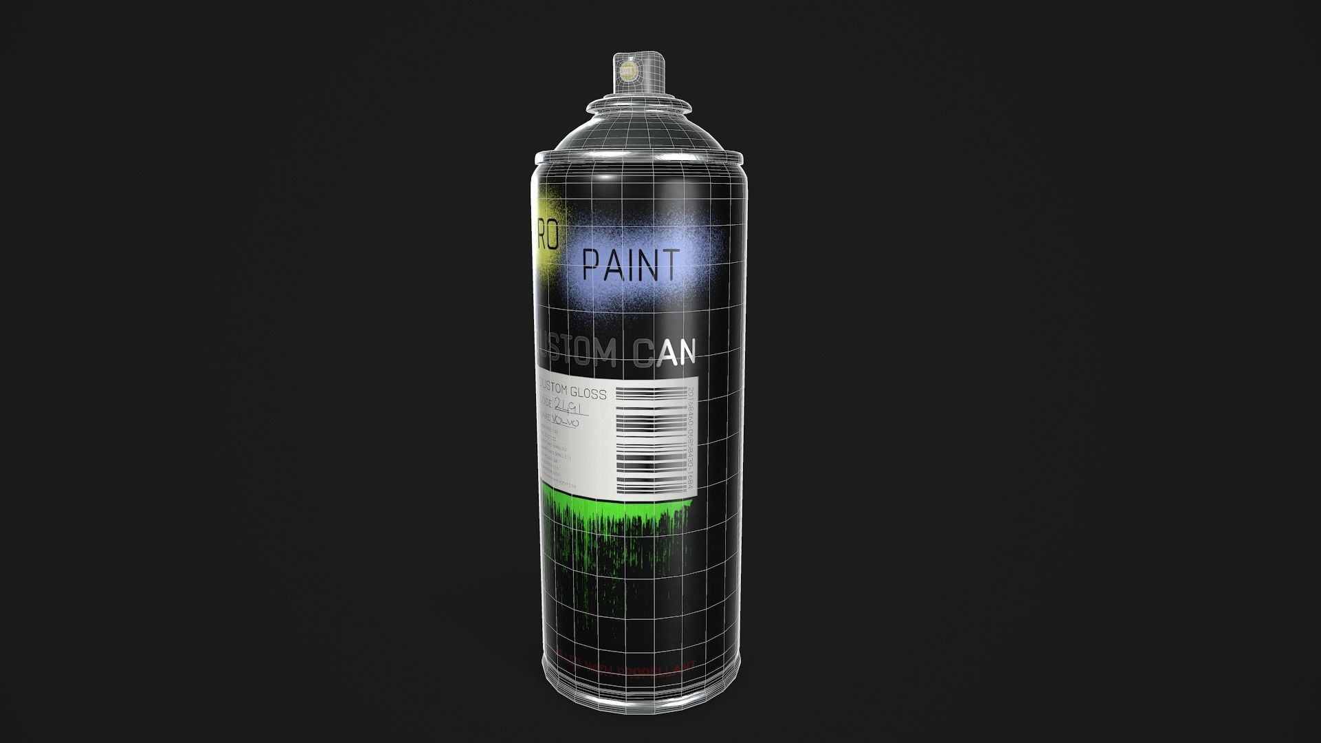 Spray Paint Can Low-poly 3D model_20