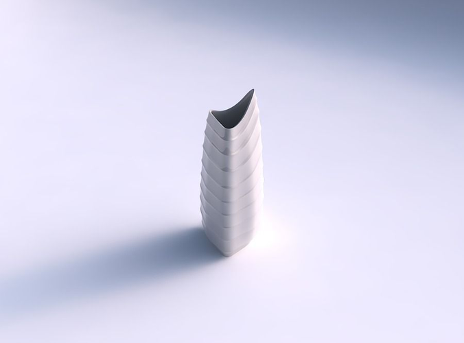 Vase curved tipping triangle 2 with small horizontal sections