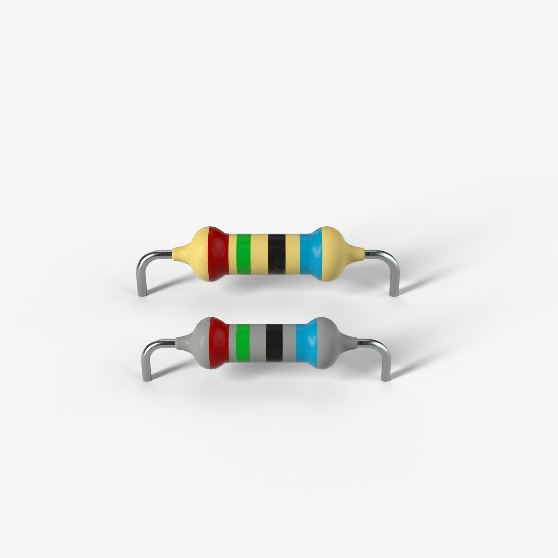 PBR Resistor model with 2K textures 3D model_3