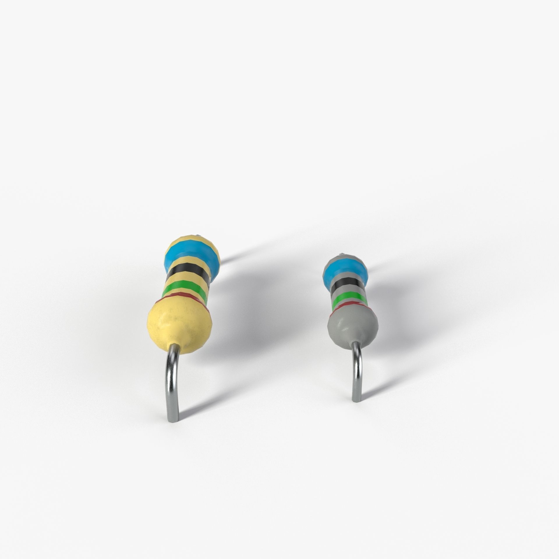 PBR Resistor model with 2K textures 3D model_4