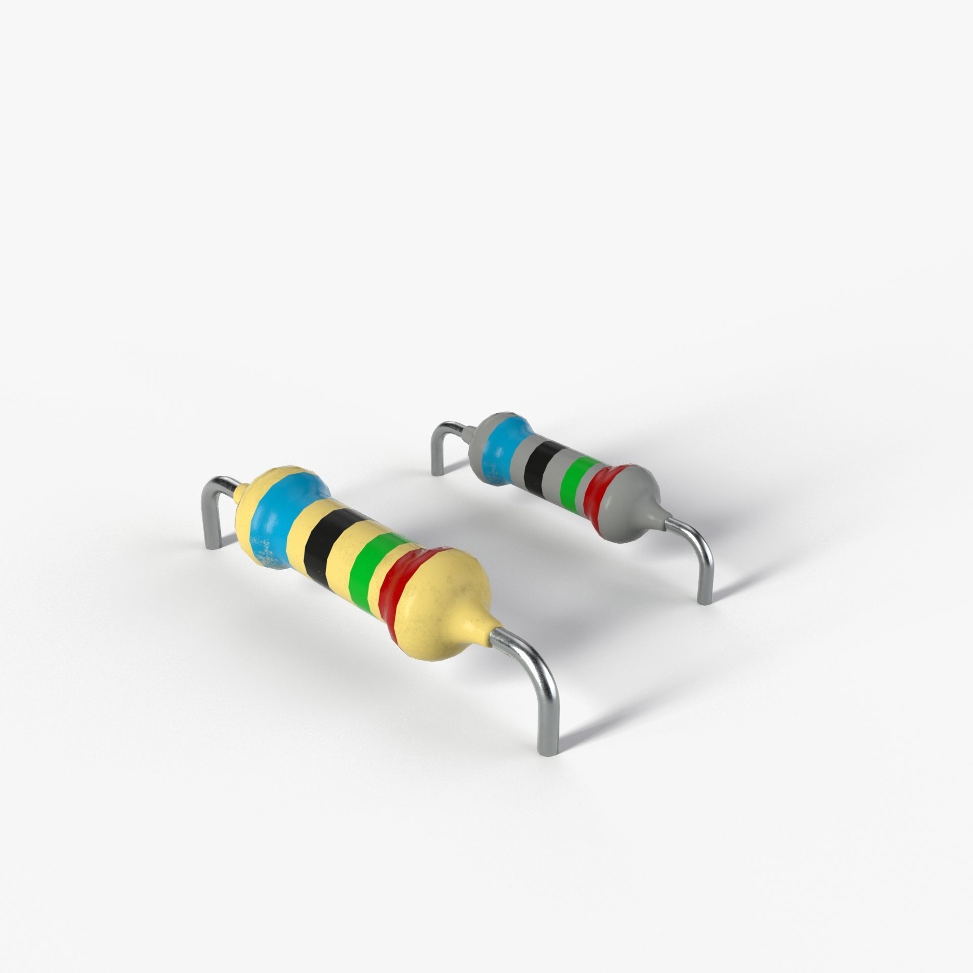 PBR Resistor model with 2K textures 3D model_5