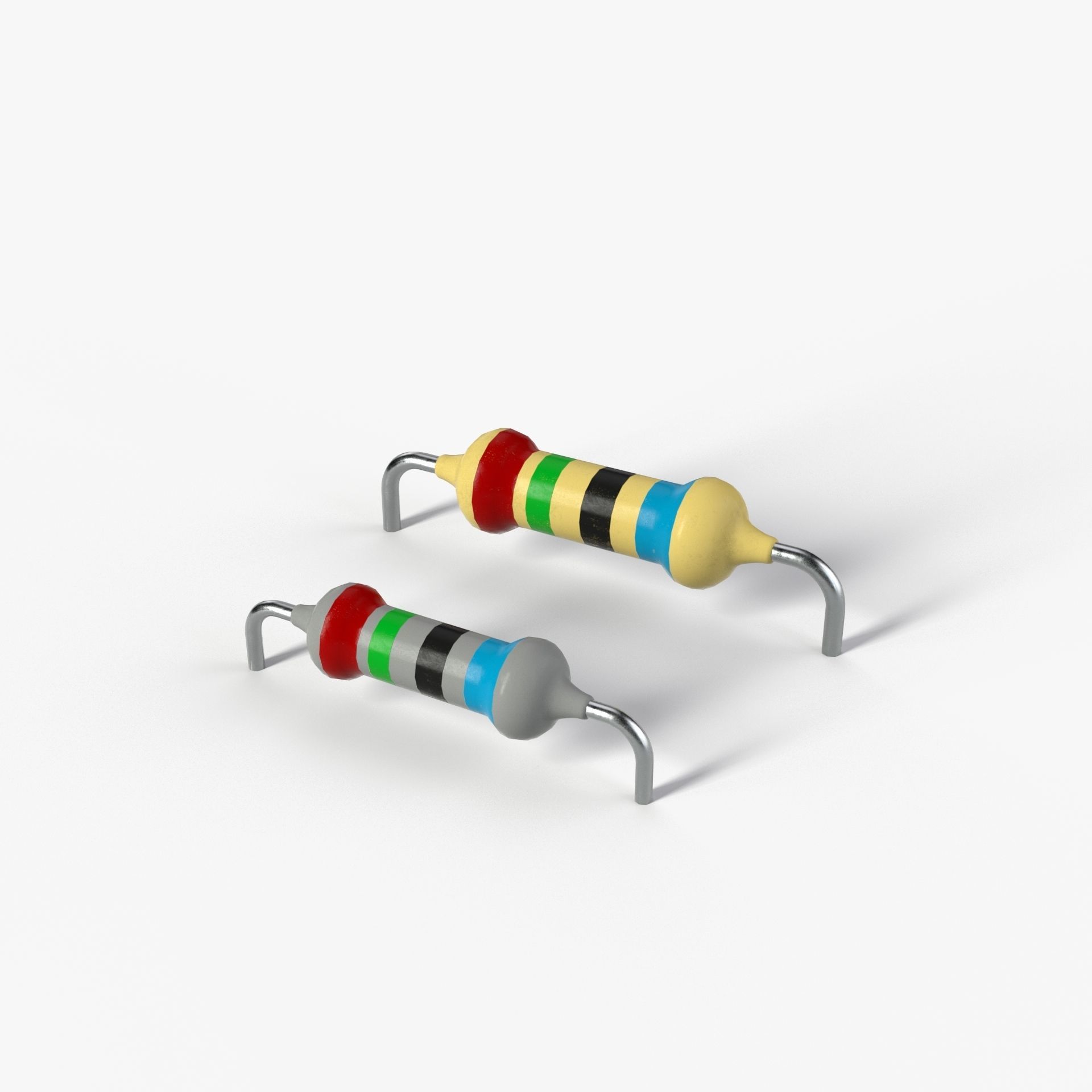 PBR Resistor model with 2K textures 3D model_2