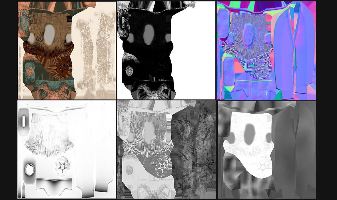 Bowie knife Low-poly 3D model_3