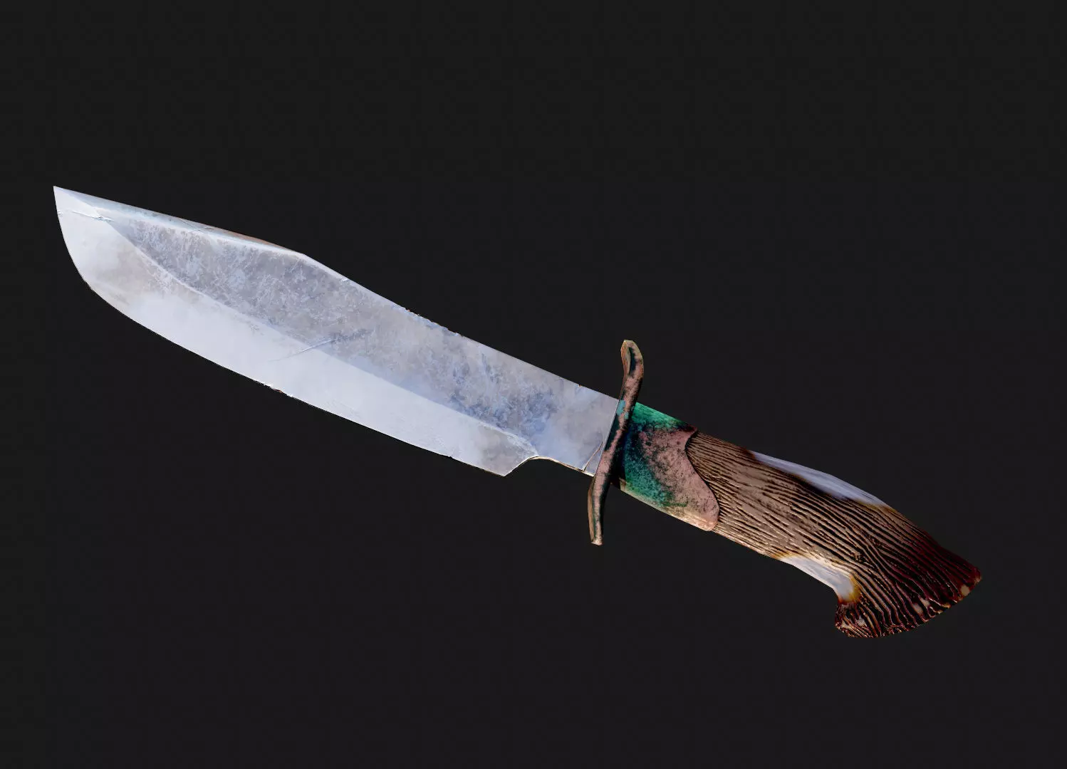 Bowie knife Low-poly 3D model_0