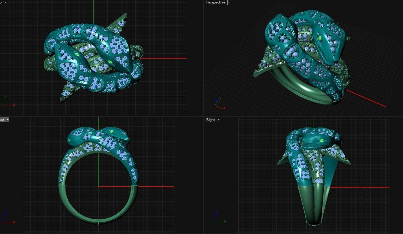 snake ring  3D print model_1
