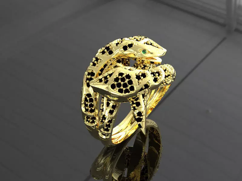snake ring  3D print model_0