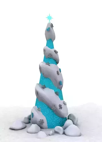 Twisted Cyan Christmas Tree