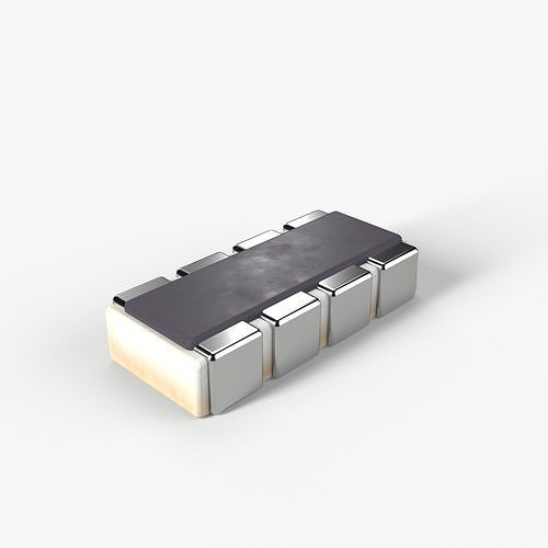 PBR SMD type Resistor model with 2K textures Low-poly 3D model