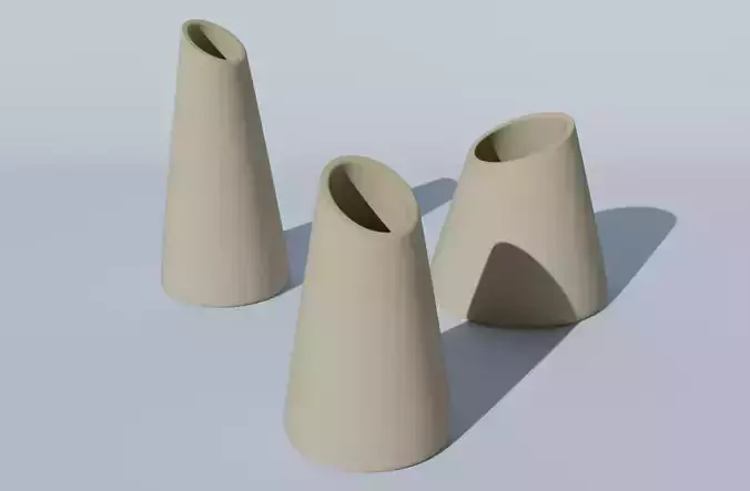 Set of 3 decoration vases for flowers for 3d print  3D print model