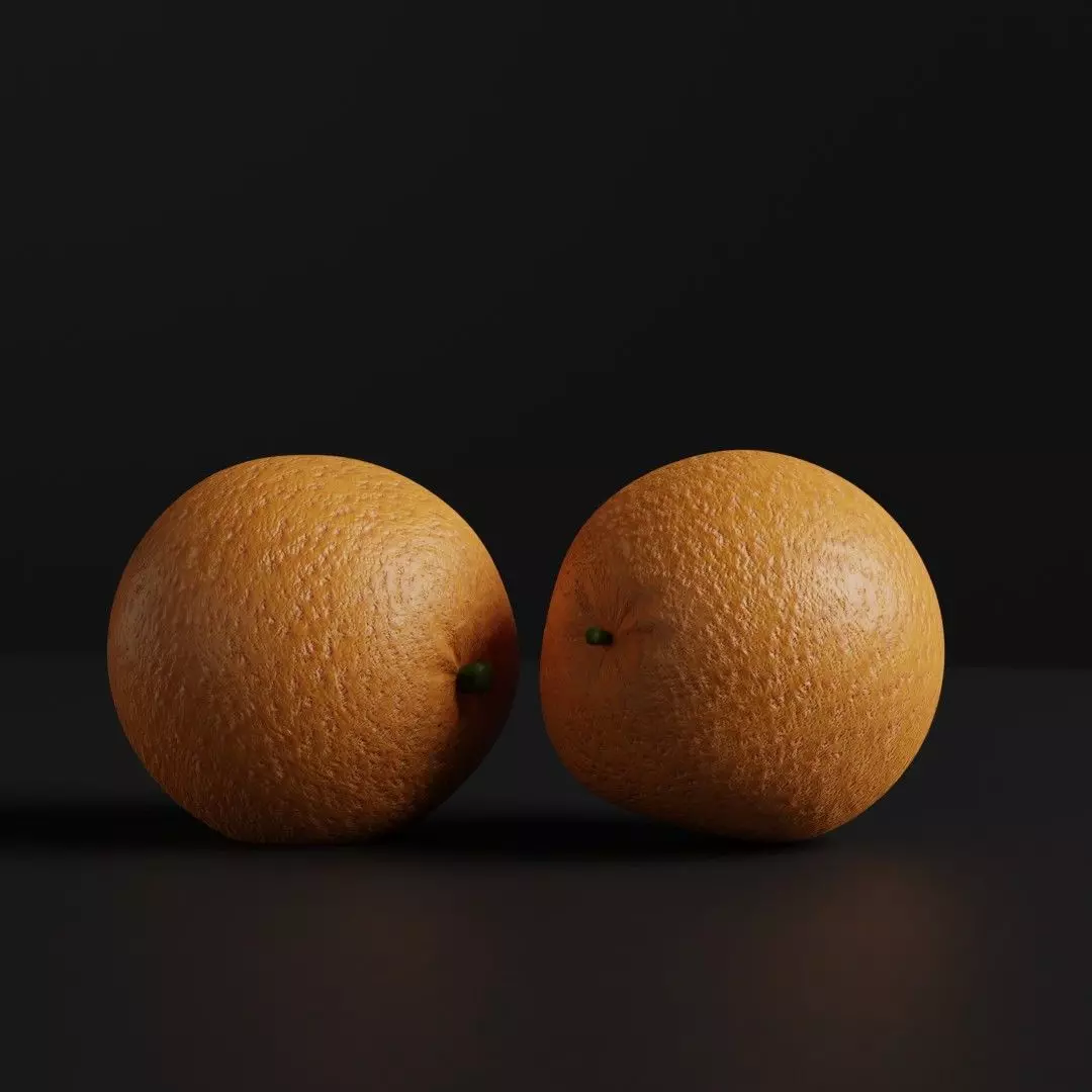 Orange 3d model two oranges 3D model_0